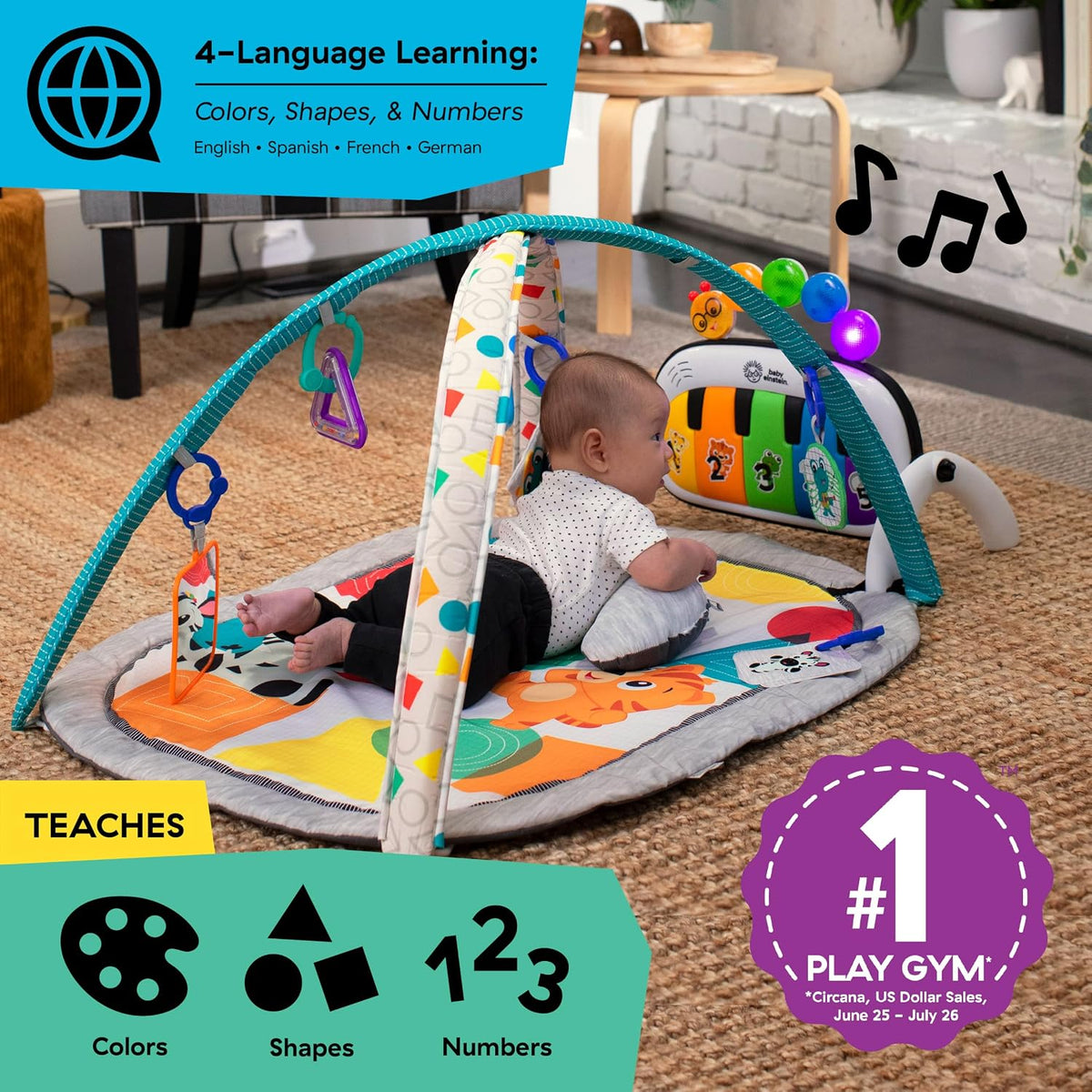 Baby Einstein Kickin Tunes - Paquete 5 en 1, gimnasio de descubrimi...