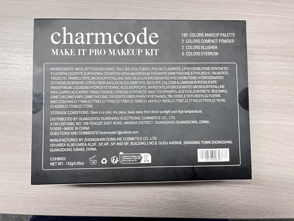 CHARMCODE Juego de paleta de maquillaje cosmético de 190 colores, c...