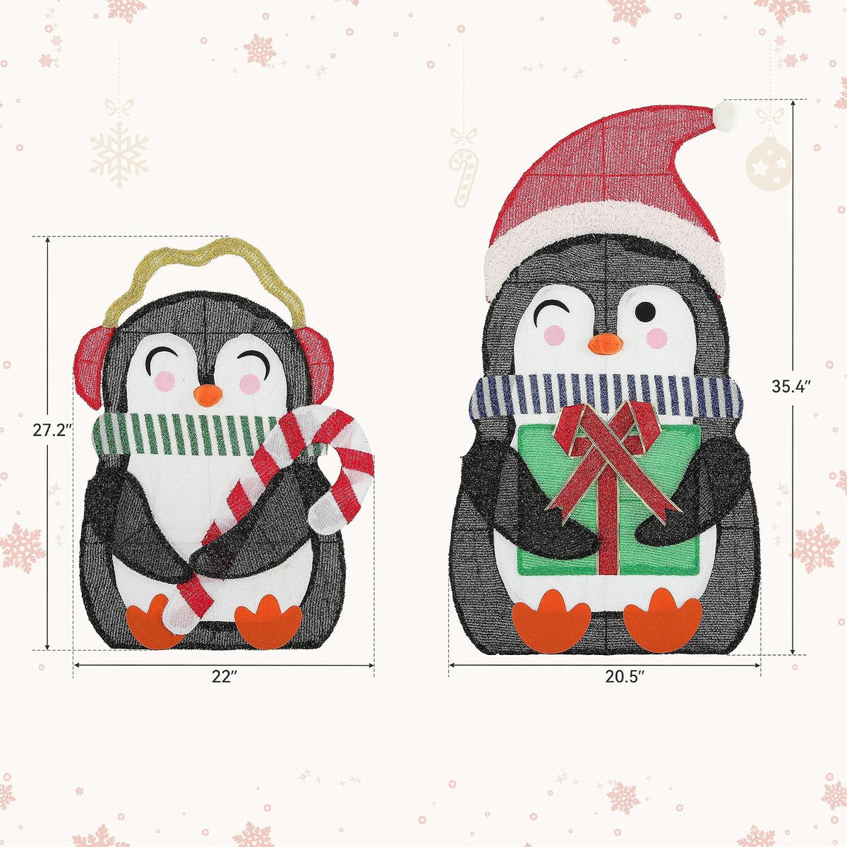 Ultym Pingüinos iluminados de 35 pulgadas para decoración de patio...