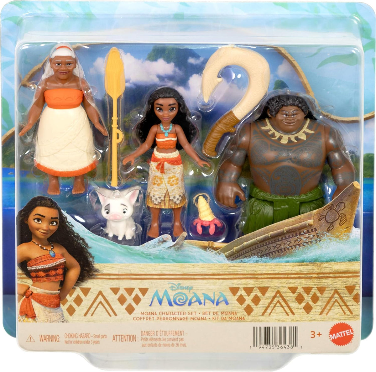 Mattel Disney Moana - Juego de 3 muñecas pequeñas y accesorios | La...