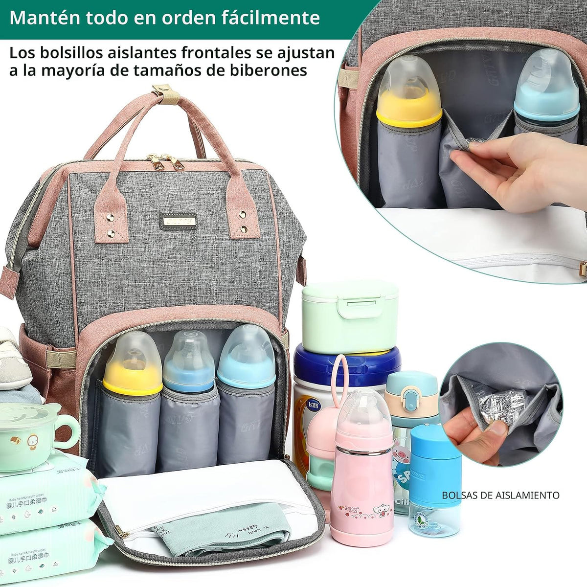 GAIVP Mochila para pañales, bolsas de pañales para bebés, niñas y n...