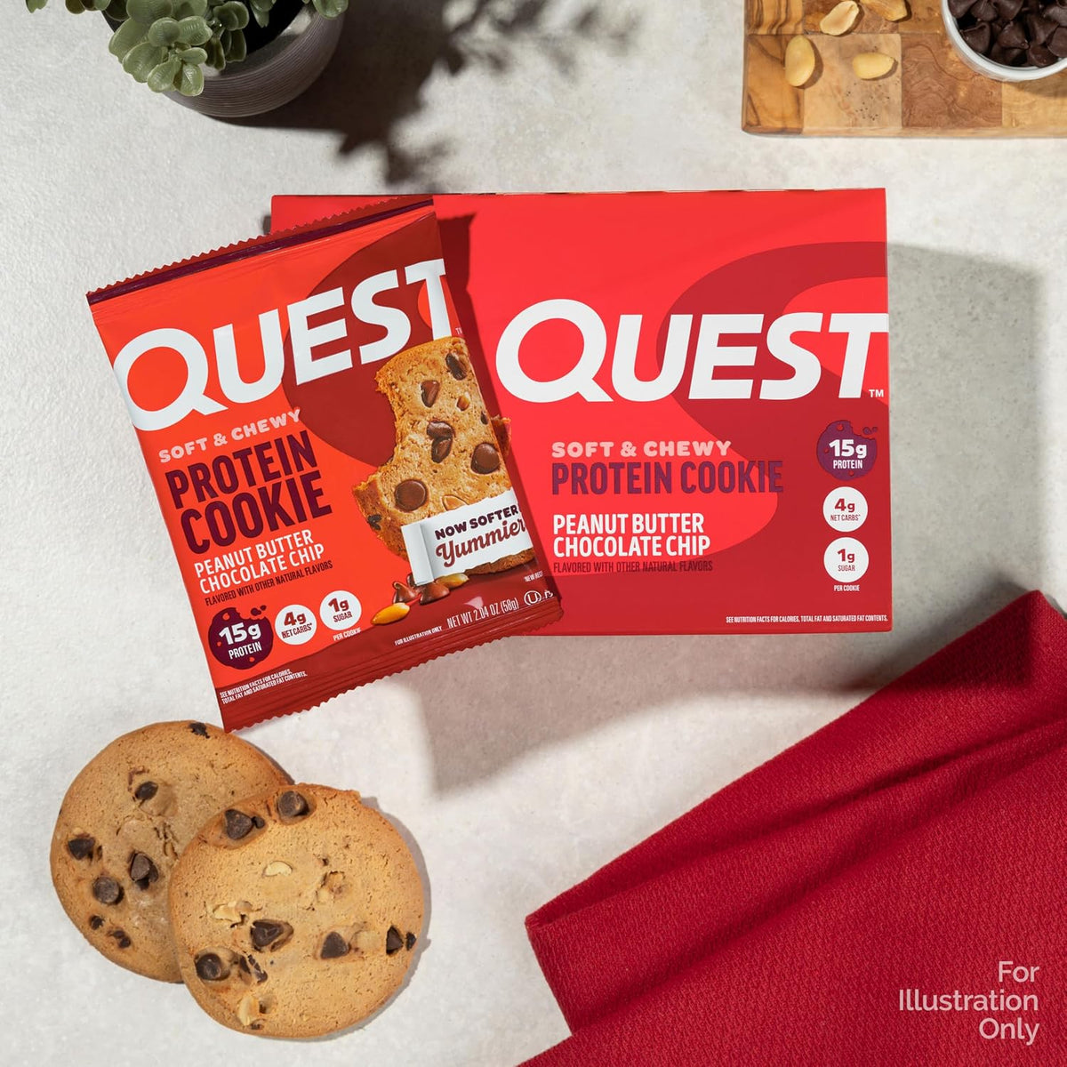 Quest Nutrition - Galletas de mantequilla de maní con chispas de ch...
