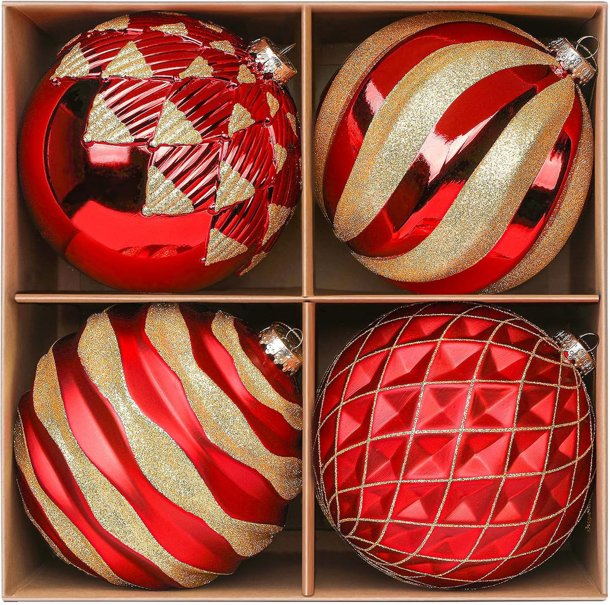 Alupssuc - Bolas de Navidad grandes de 6 pulgadas, 4 unidades | Ado...