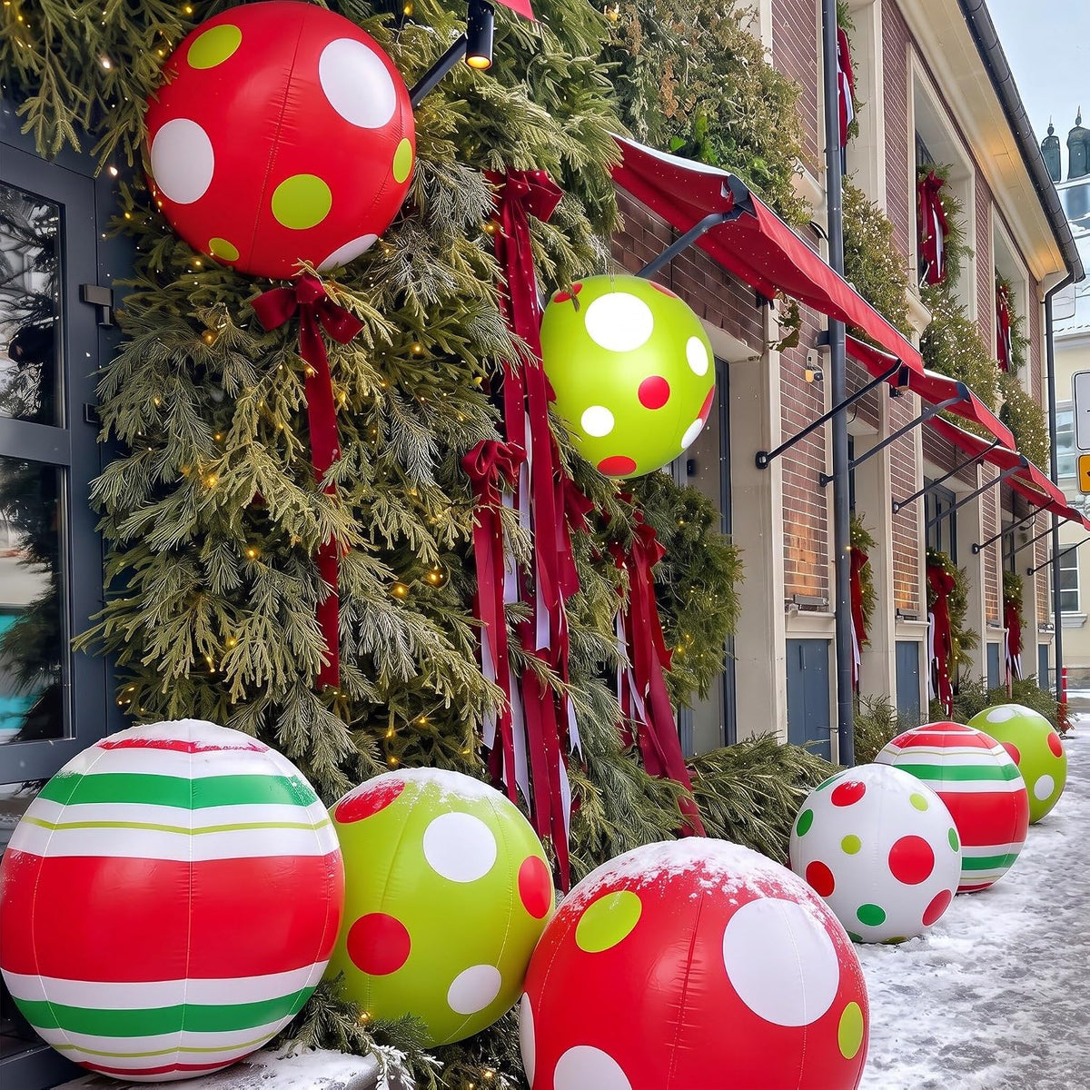 Jetec - 12 bolas inflables gigantes de Navidad de 16 pulgadas para...