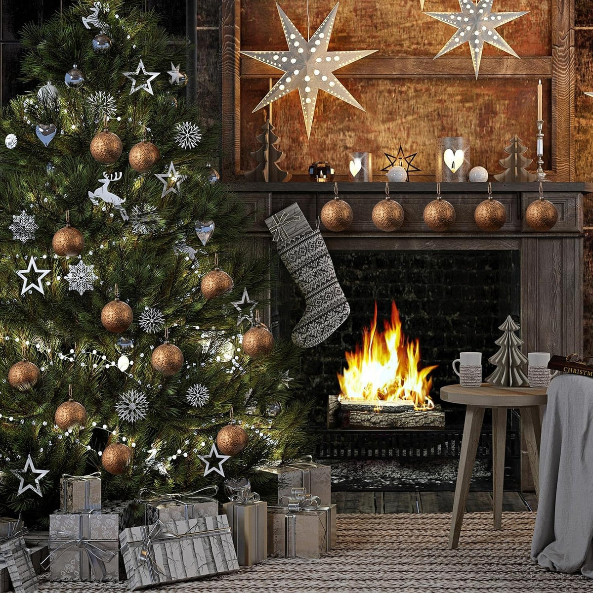 Suncalla 12 adornos de bola de Navidad de granja de 3.15 pulgadas,...