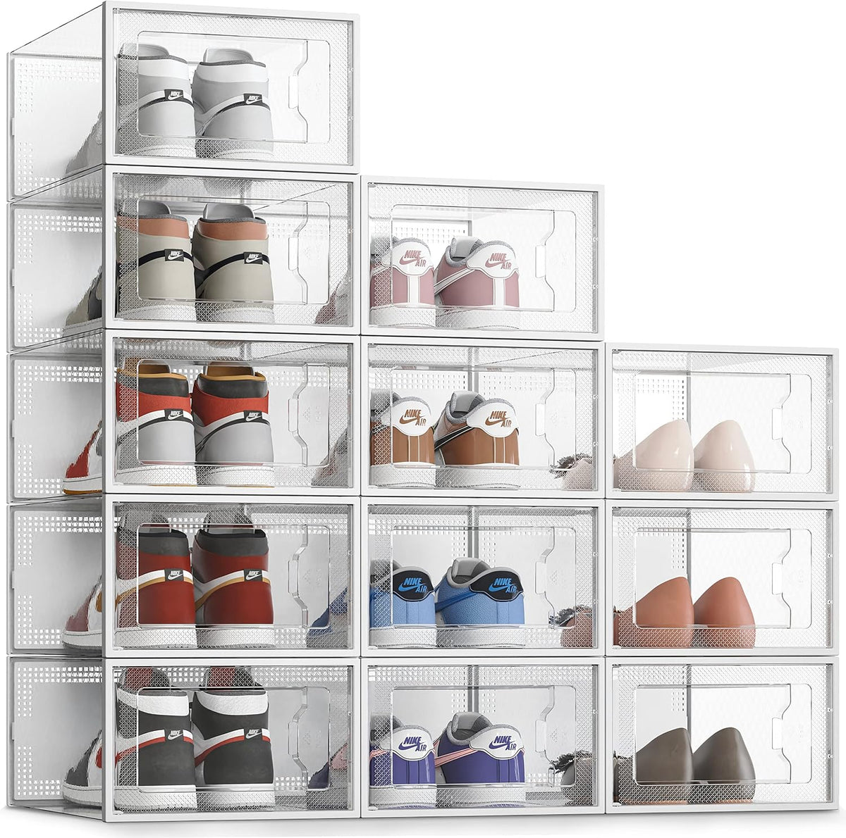 Cajas de almacenamiento de zapatos XXL, paquete de 12, organizador...