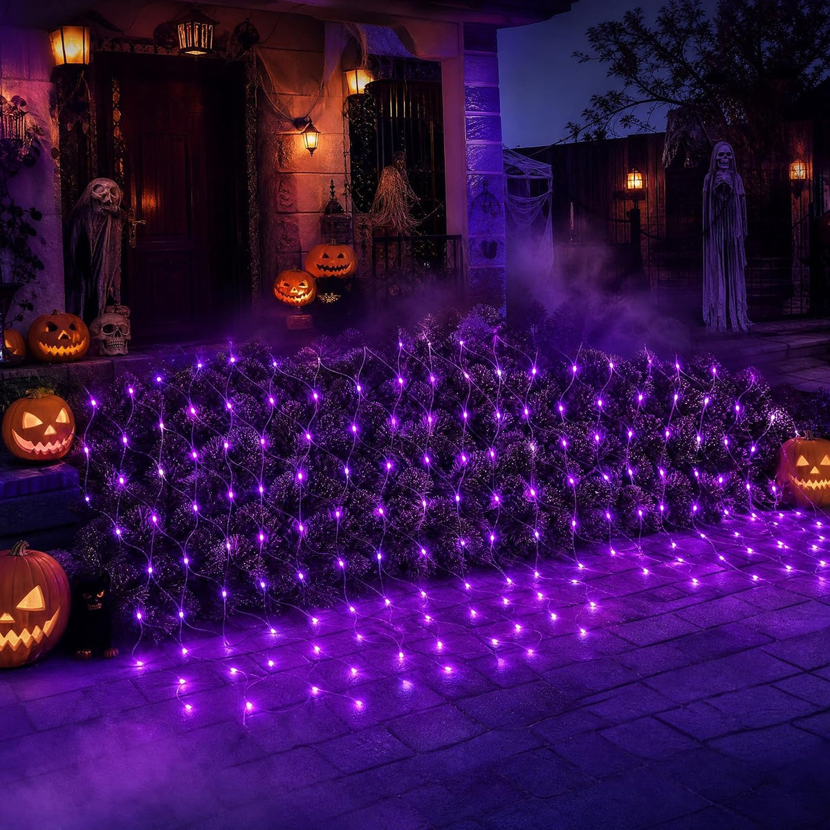 DAZZLE BRIGHT - Red de 12 pies x 5 pies de 360 luces LED para Hallo...
