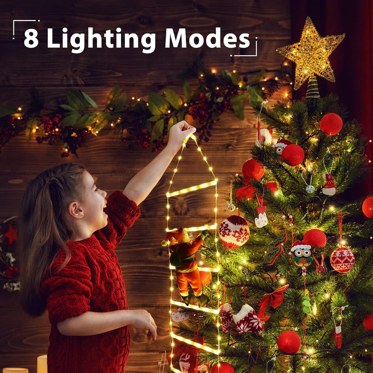 Toodour Luz LED de Navidad, luces decorativas de escalera de Navida...