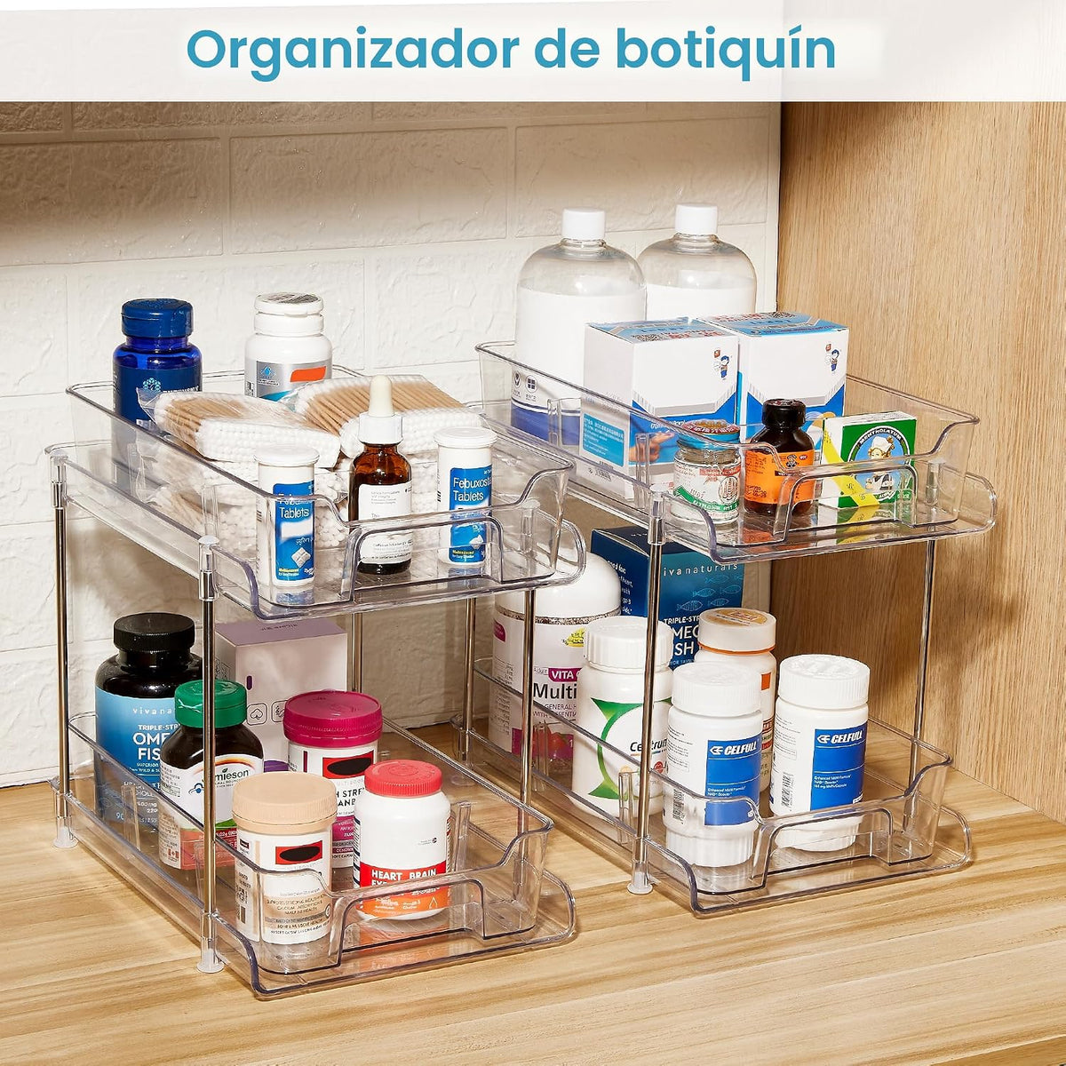 Vtopmart - Paquete de 4 organizadores extraíbles de plástico transp...