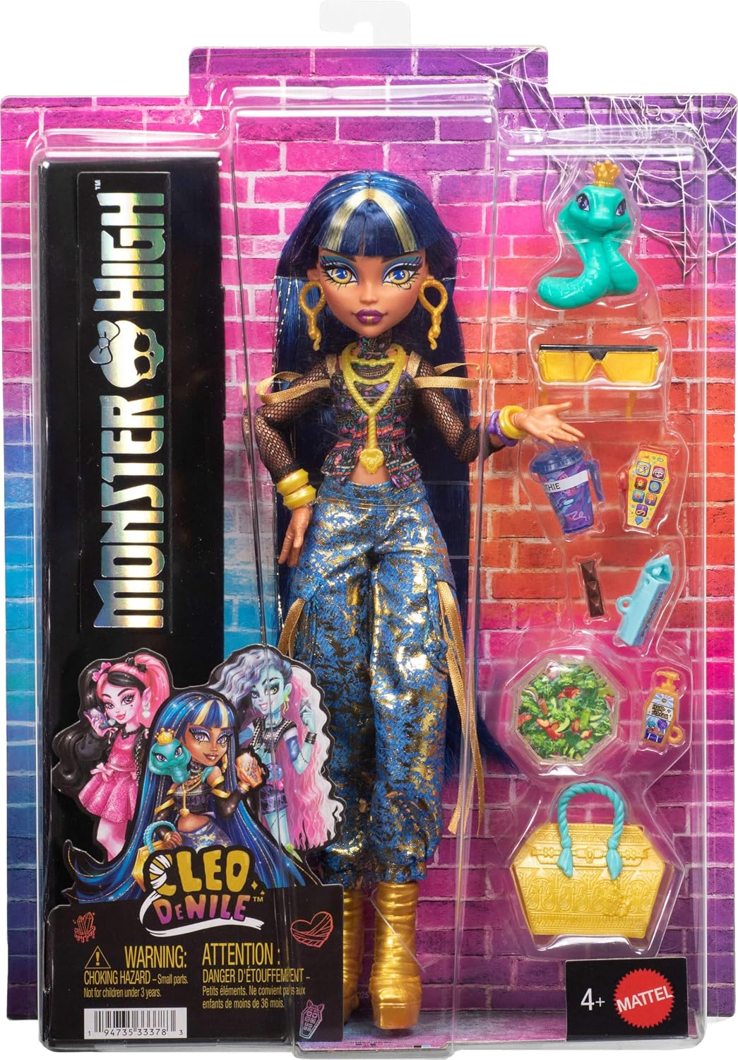 Monster High Cleo De Nile Doll with Pet Cobra | Mummy in Crop Top y...