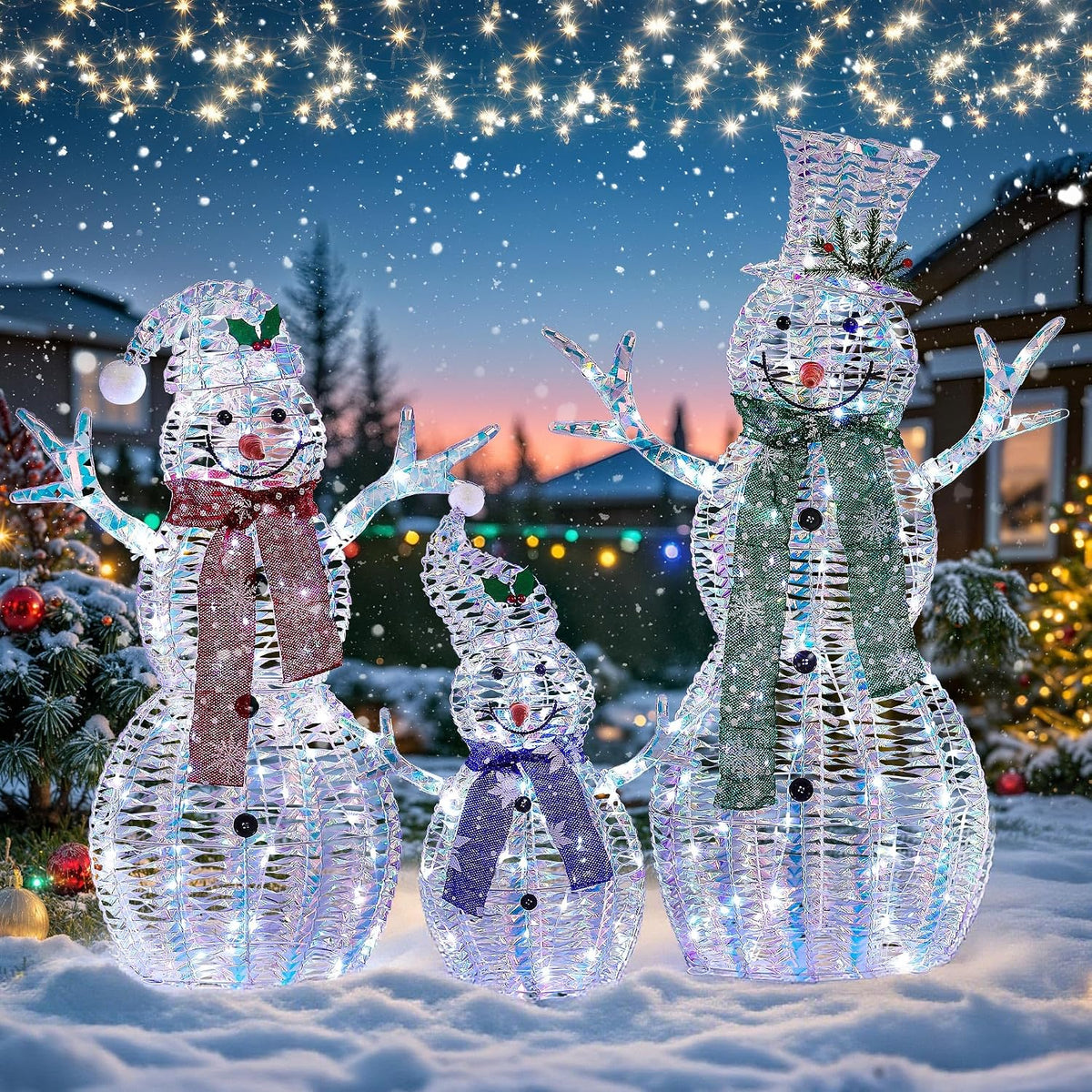Ultym Decoraciones familiares grandes de muñeco de nieve navideño c...