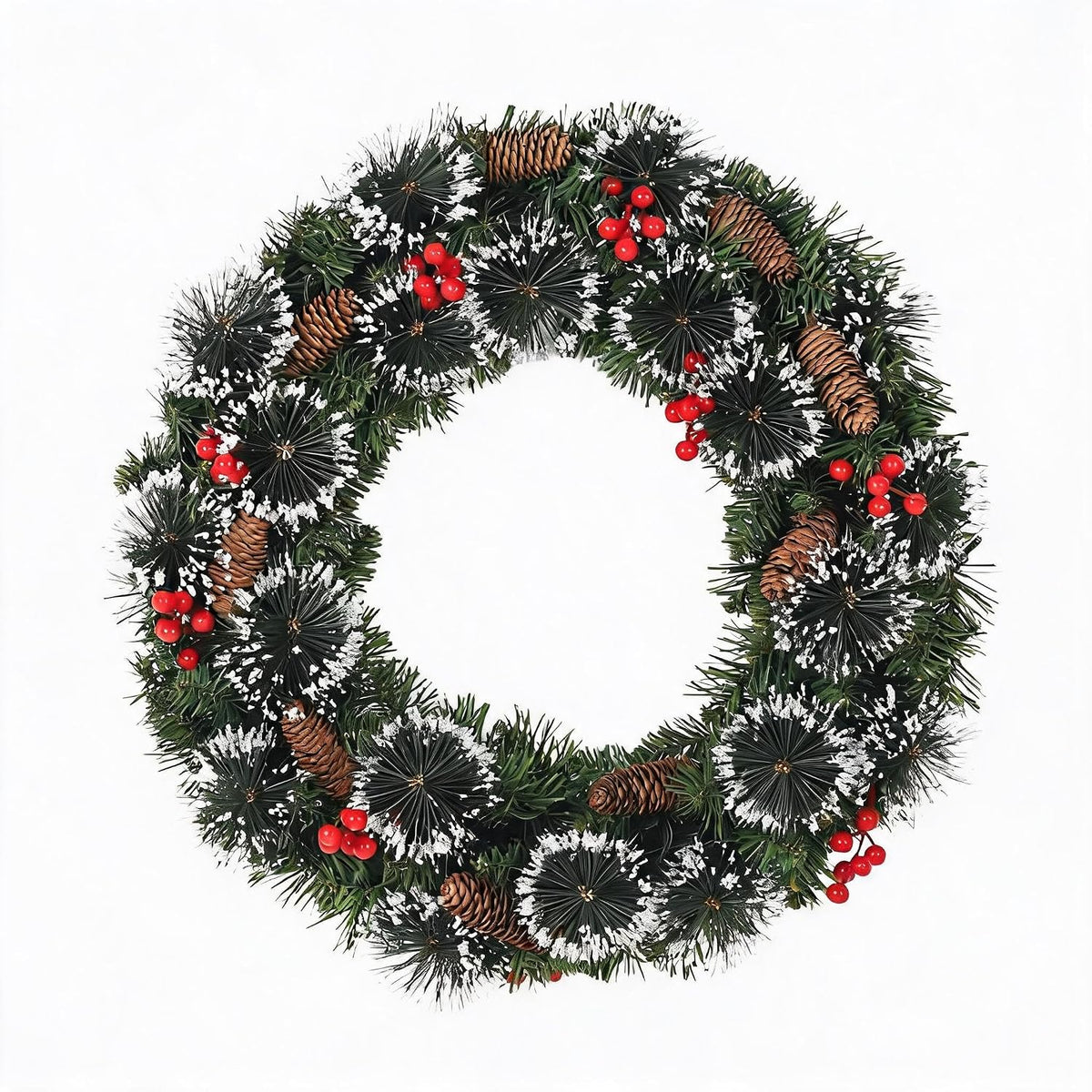 Aptliton Corona de Navidad iluminada de 24 pulgadas, decoración de...