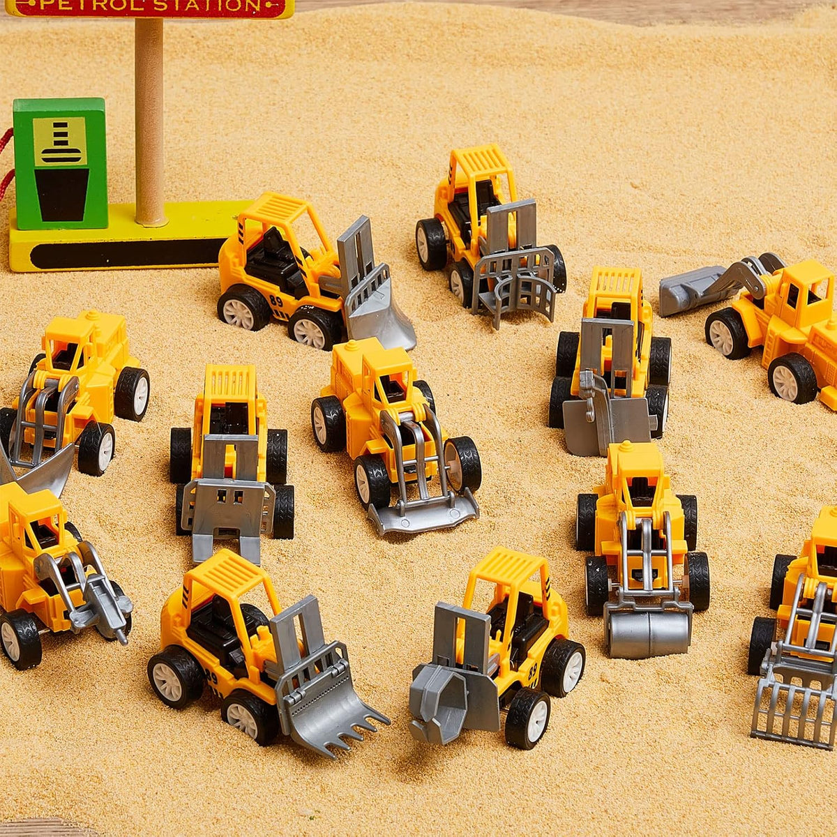 6 piezas de juguetes de camiones de ingeniería para fiestas de cons...