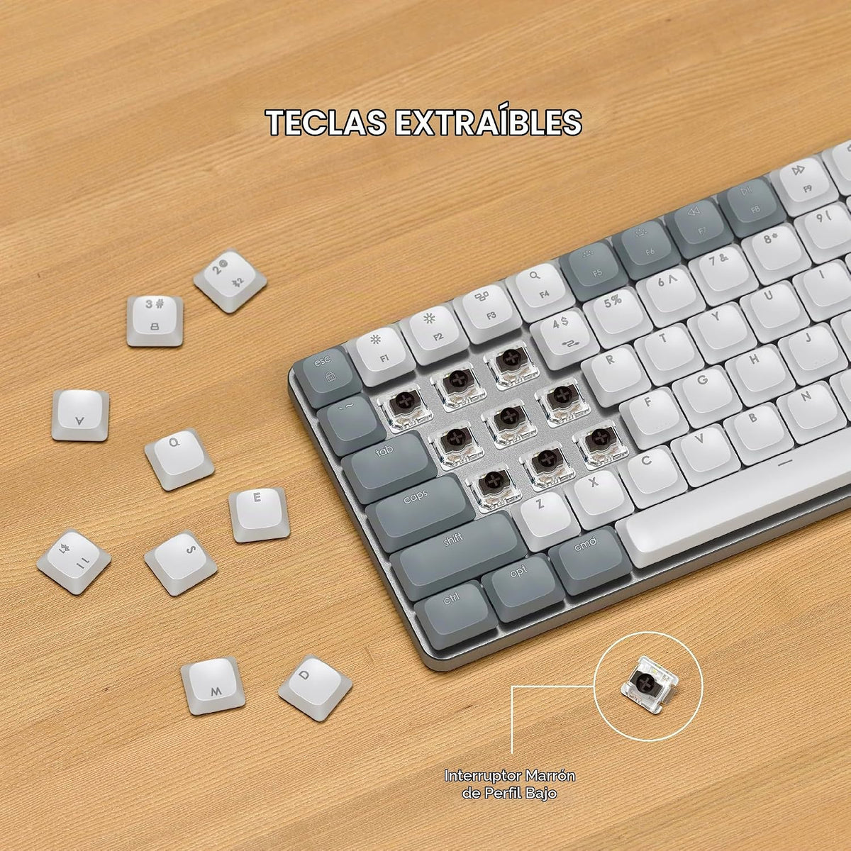 Satechi SM1 - Teclado mecánico 75% para Mac y Windows, teclado Blue...