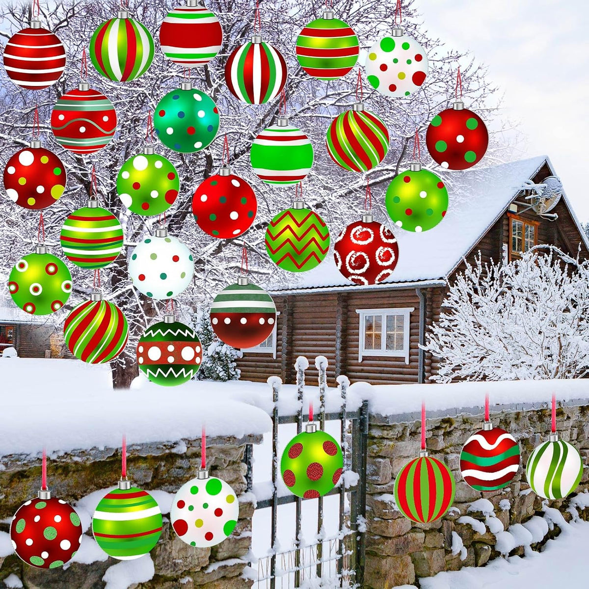 Rtteri 30 adornos navideños de patio al aire libre de 4.9 pulgadas,...