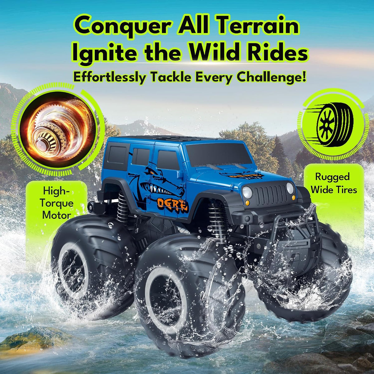 Threeking 1:16 Anfibio SUV Monster Truck Todo Terreno RC Coche Craw...