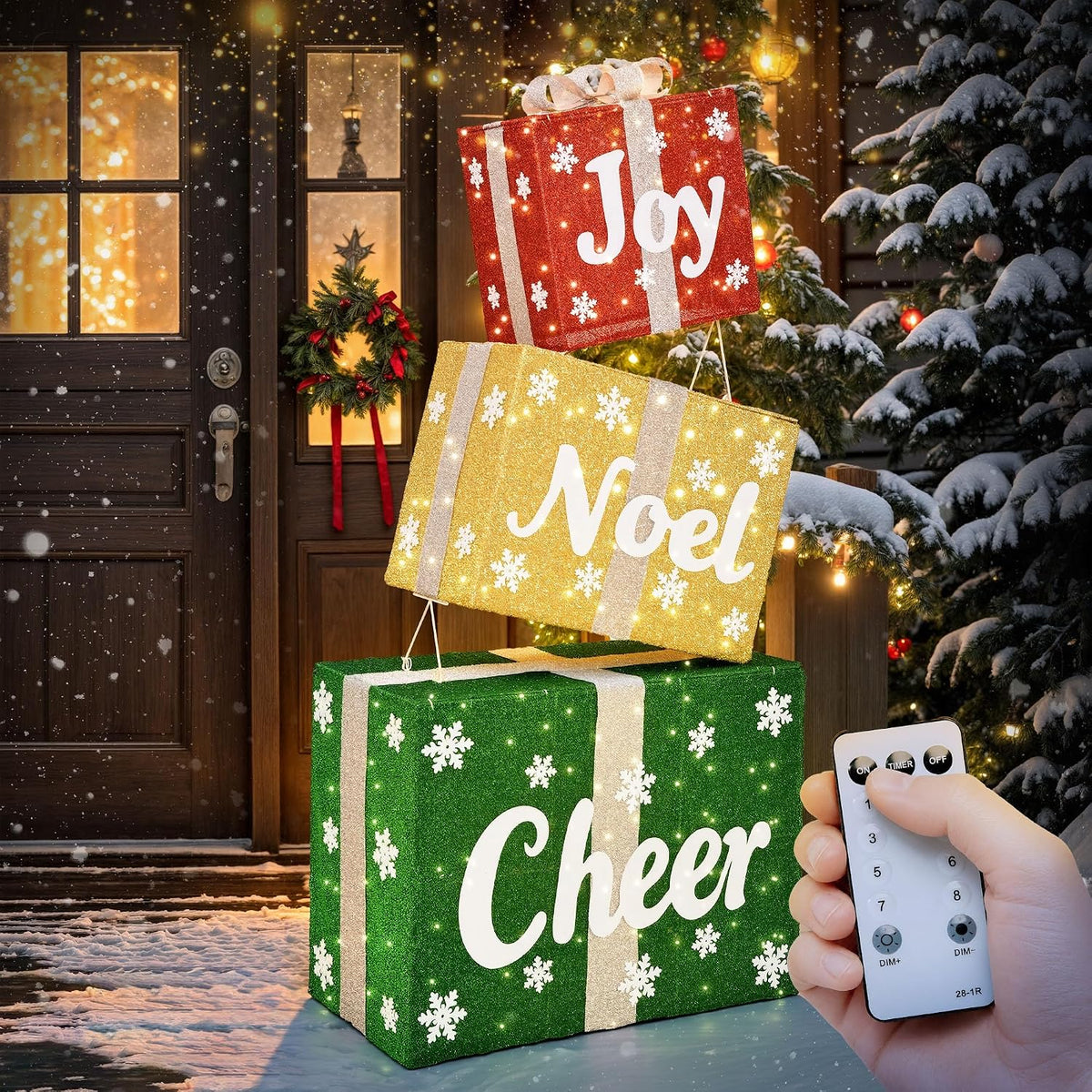 Caja de regalo gigante para decoración navideña al aire libre con |...