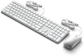 Satechi Slim CLX3 - Combo de teclado y mouse con cable, USB-C, colo...
