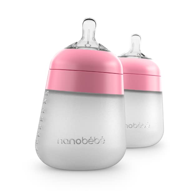 Nanobebe Flexy - Biberones de silicona para bebés, anticólicos, sen...