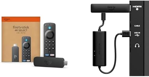 Paquete Amazon Fire TV Stick 4K Select con cable de alimentación US...