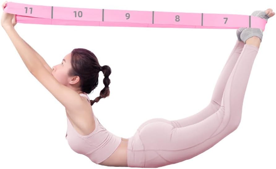 Paquete de 2 correas de yoga con 11 bucles, bandas elásticas ajusta...