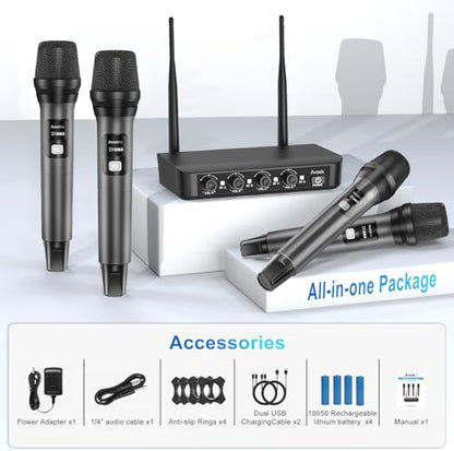 Aveek Amplificador de 2 canales para altavoz pasivo, sistema de mic...