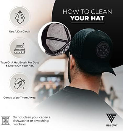 Urban Effort Trucker Hat para hombre – Gorra de béisbol con parte t...