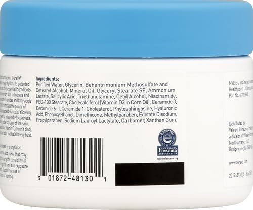 CeraVe SA Crema hidratante, exfolia y suaviza la piel áspera, 12 on...