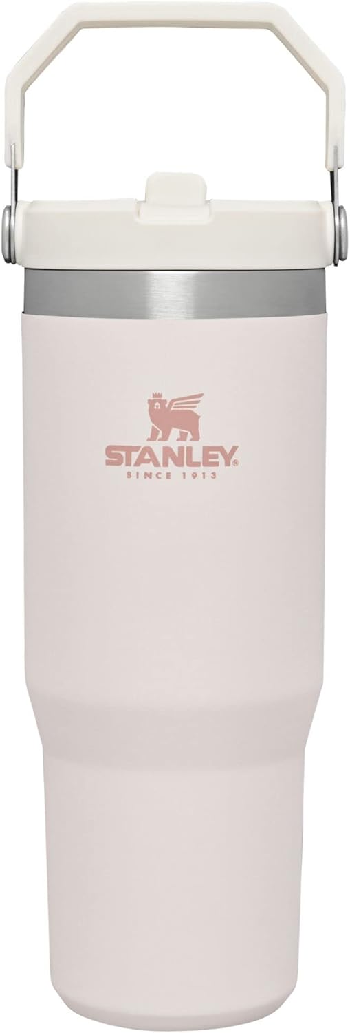 STANLEY IceFlow - Vaso con pajilla abatible con asa, 30 onzas, tapa...