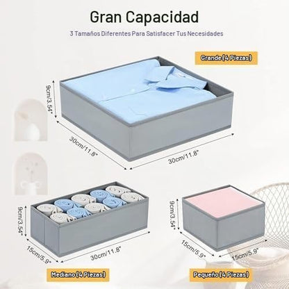 DIMJ Organizador de Cajones para Ropa, Paquete de 24 Organizadores...