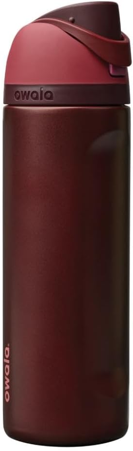 Owala FreeSip Botella de agua de acero inoxidable 24 oz Cereza negra