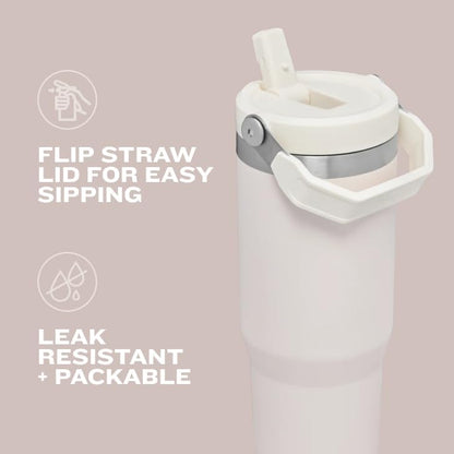 Vaso Stanley IceFlow Flip con pajita y asa, 20 oz | Tapa giratoria...