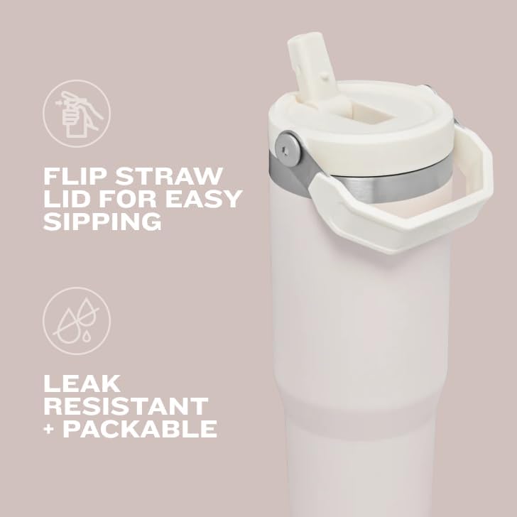 Stanley IceFlow - Vaso con pajilla abatible, asa y tapa giratoria,...
