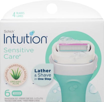 INTUITION Schick - Recambio de cuchillas de afeitar para piel sensi...
