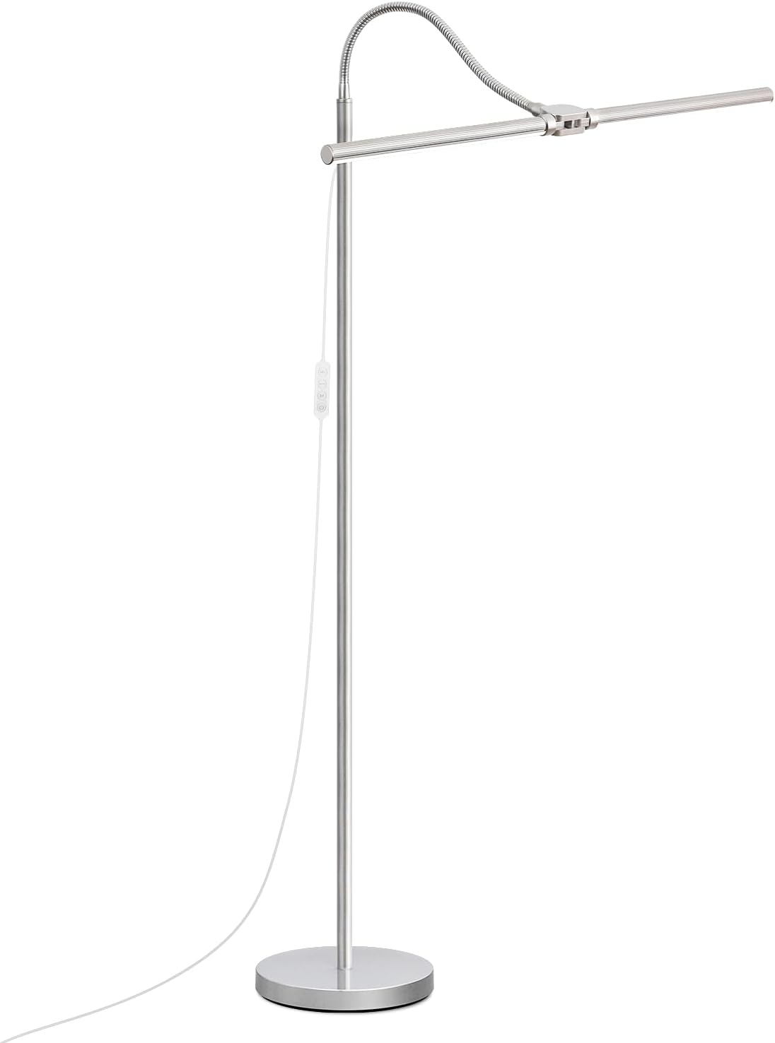 Lámpara de pie brillante, lámpara de pie LED plateada de 18W\/2000L...