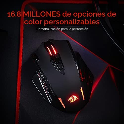 Ratón inalámbrico para juegos Redragon M913 RGB MMO, teclas de reas...
