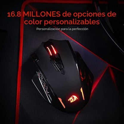 Ratón inalámbrico para juegos Redragon M913 RGB MMO, teclas de reas...