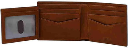 Fossil Everett - Billetera plegable de piel con tapa para identific...