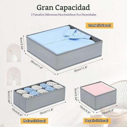 DIMJ Organizador de cajones de ropa, paquete de 12 organizadores de...