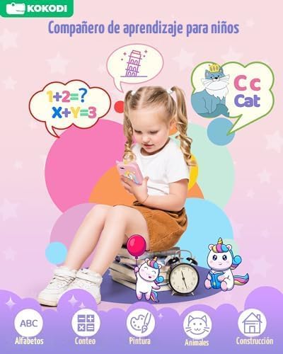 KOKODI Teléfono inteligente para niños, pantalla táctil HD con dobl...