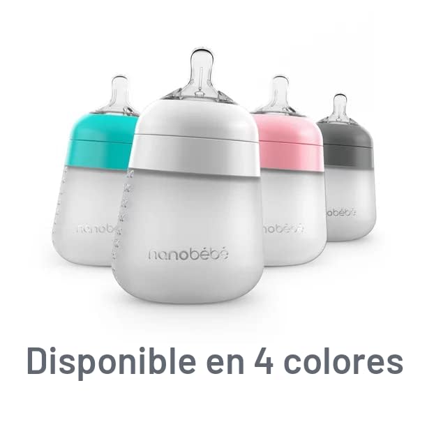 Nanobebe Flexy - Biberones de silicona para bebés, anticólicos, sen...