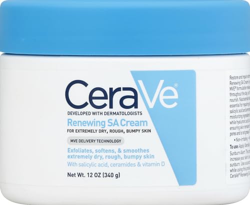 CeraVe SA Crema hidratante, exfolia y suaviza la piel áspera, 12 on...