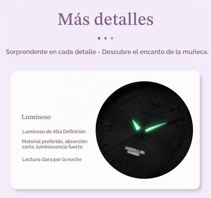 OLEVS Reloj Mujer Reloj Analógico Luminoso Vestido de Acero Inoxida...