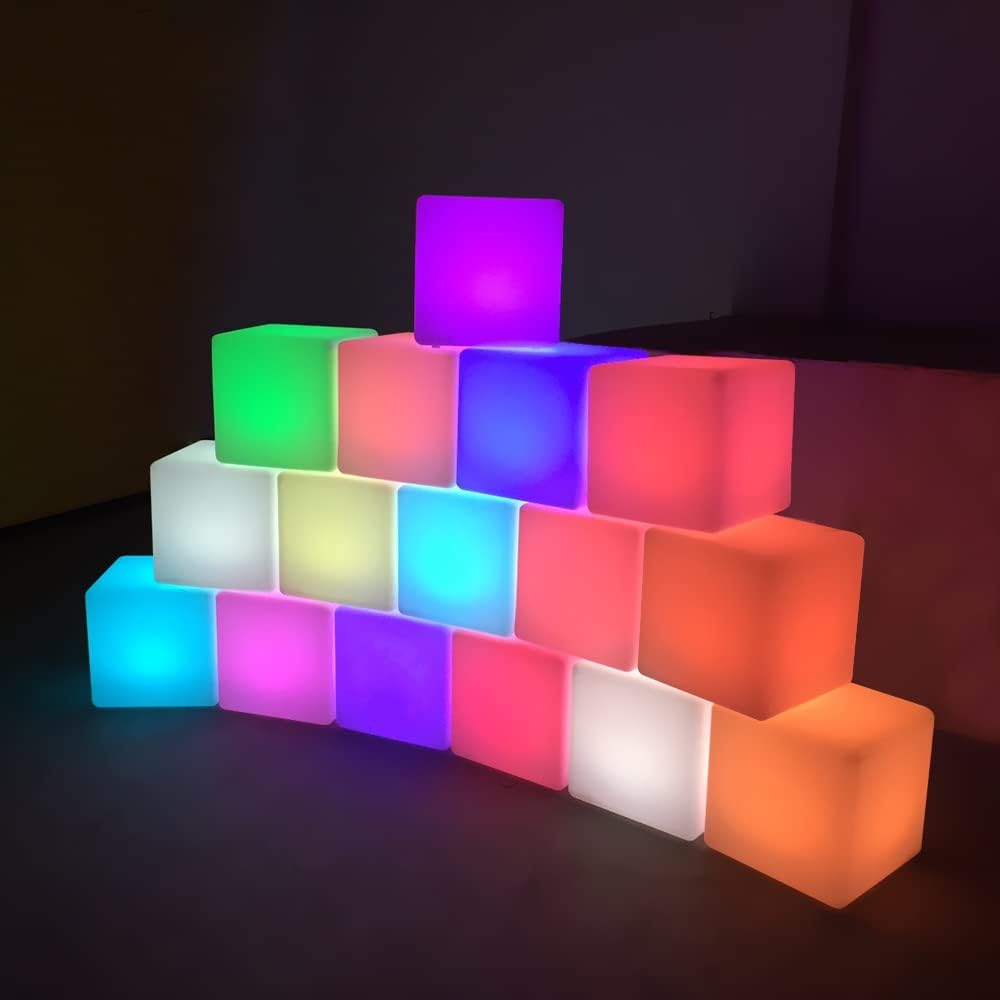 Cubo de luz LED recargable y impermeable, para interiores y exterio...
