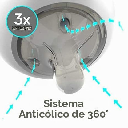 Nanobebe - Biberón de silicona flexible, anticólicos, sensación nat...