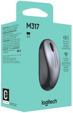 Ratón inalámbrico compacto ambidiestro Logitech M317 de 2,4 GHz - C...