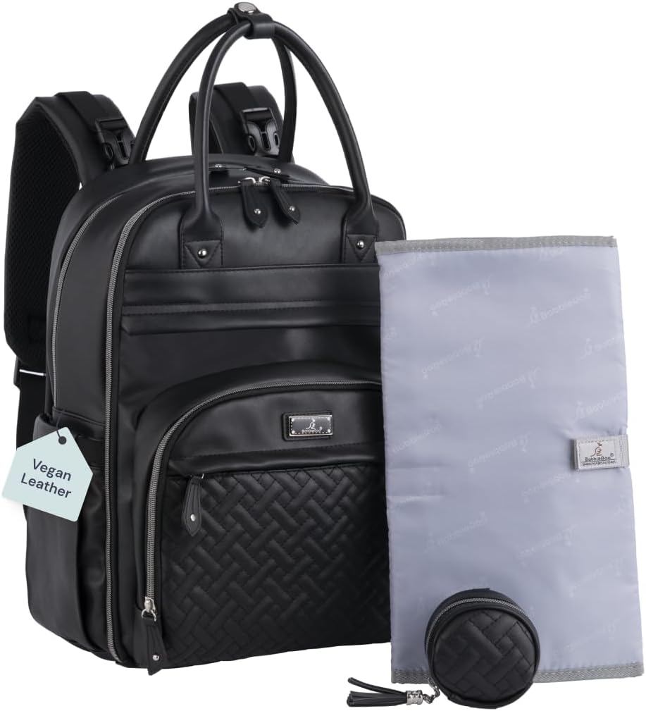 BabbleRoo Mochila de Cuero para Pañales - Bolso de Viaje para Bebé...