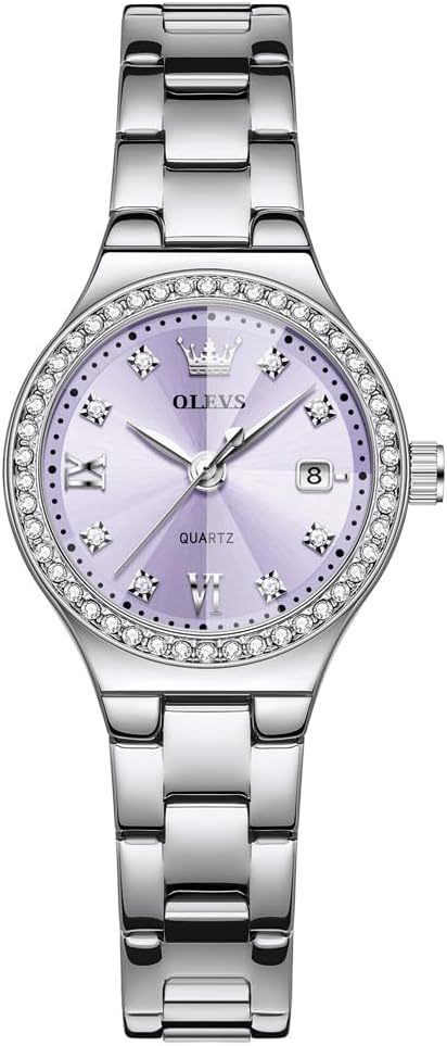 OLEVS Reloj Mujer Reloj Analógico Luminoso Vestido de Acero Inoxida...