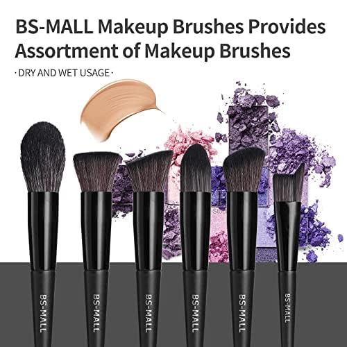 BS-MALL Juego de 18 brochas de maquillaje sintéticas de alta calida...