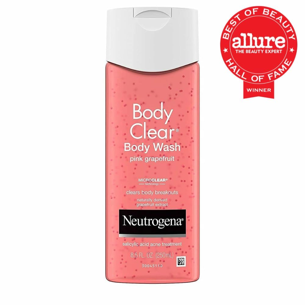 Neutrogena Body Clear Gel de baño para acné, pomelo rosa, fórmula d...